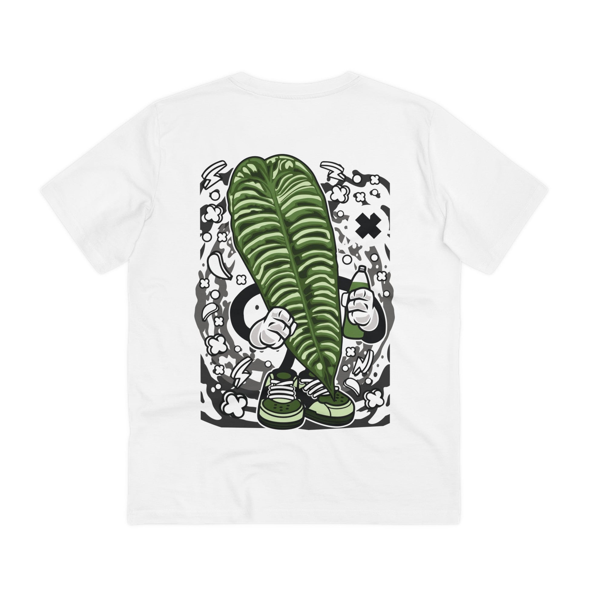 Printify T-Shirt White / 2XS Anthurium Veitchii - Cartoon Plants - Back Design