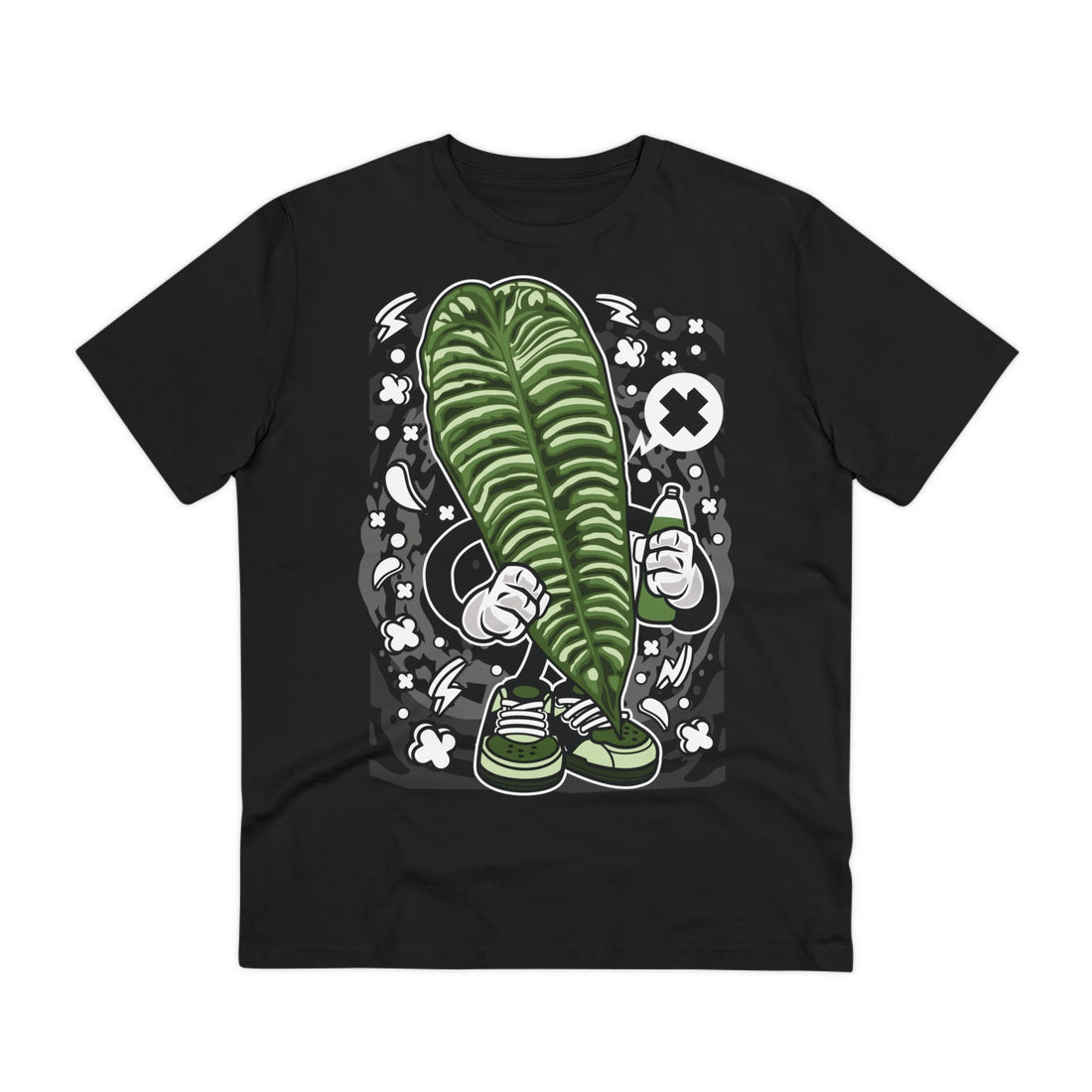 Printify T-Shirt Black / 2XS Anthurium Veitchii - Cartoon Plants - Front Design