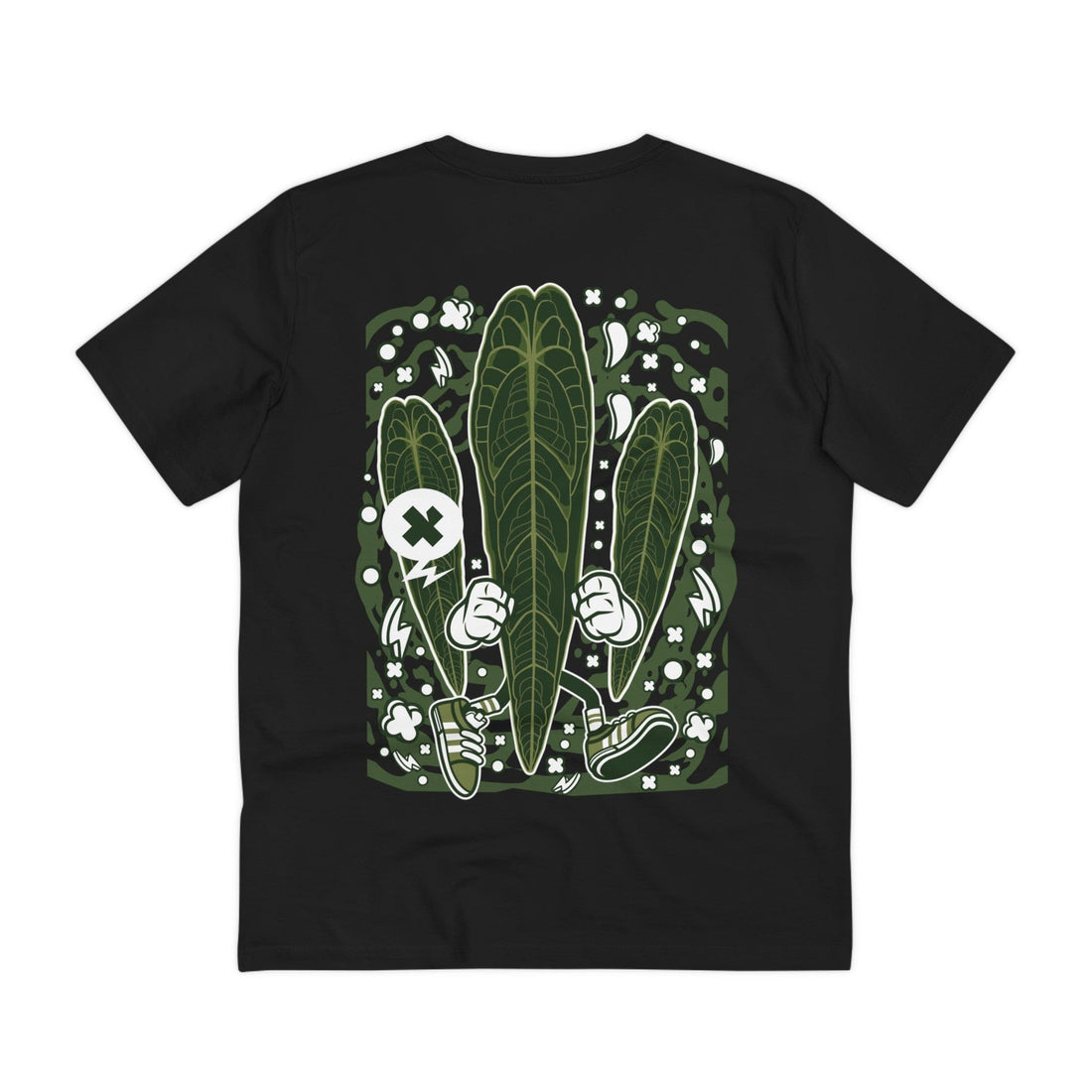 Printify T-Shirt Black / 2XS Anthurium Warocqeanum - Cartoon Plants - Back Design