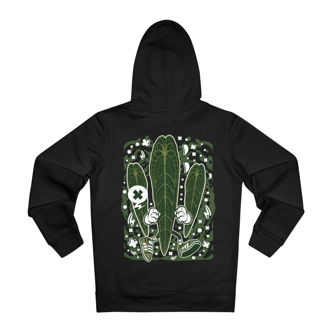 Printify Hoodie Black / 2XL Anthurium Warocqeanum - Cartoon Plants - Hoodie - Back Design