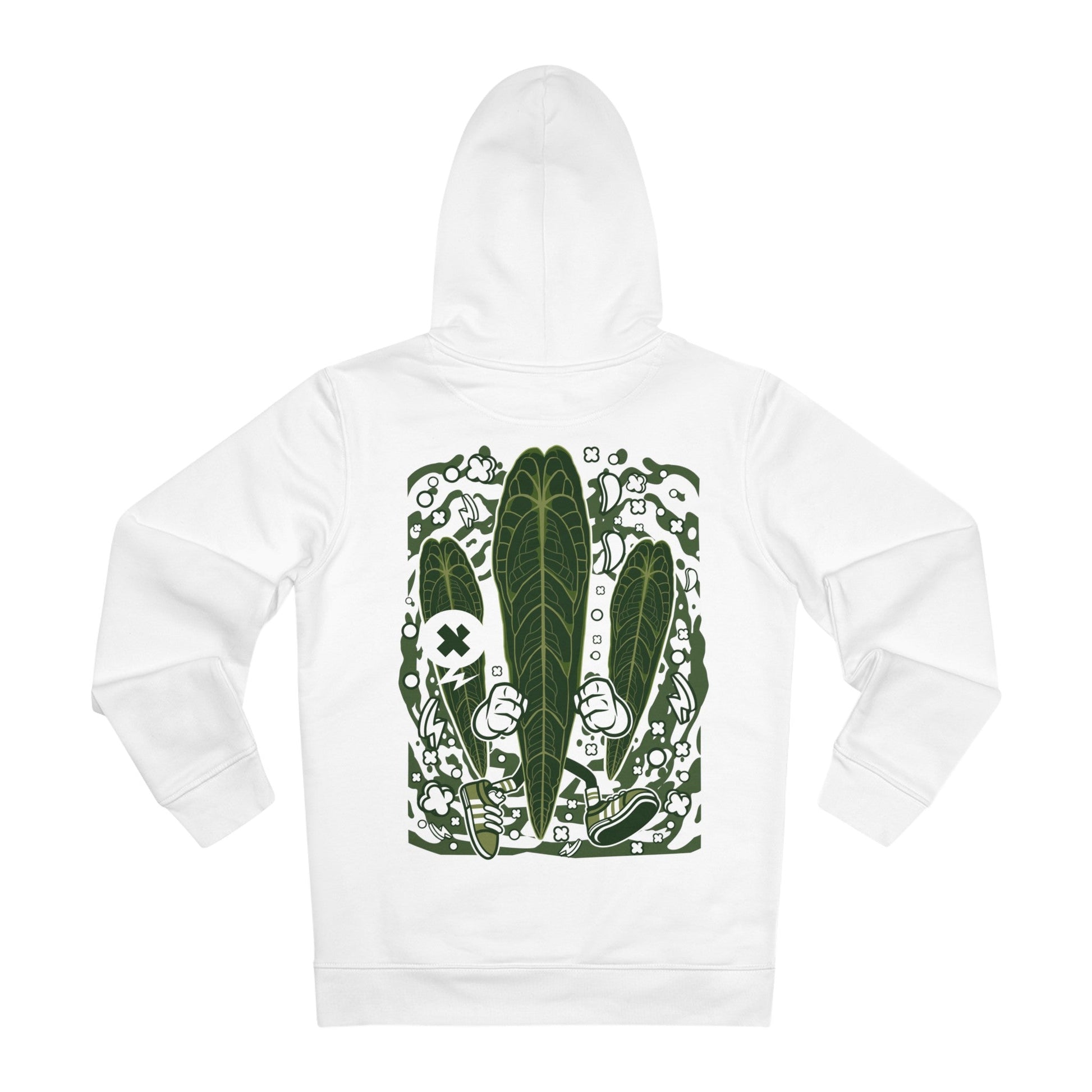 Printify Hoodie White / S Anthurium Warocqeanum - Cartoon Plants - Hoodie - Back Design