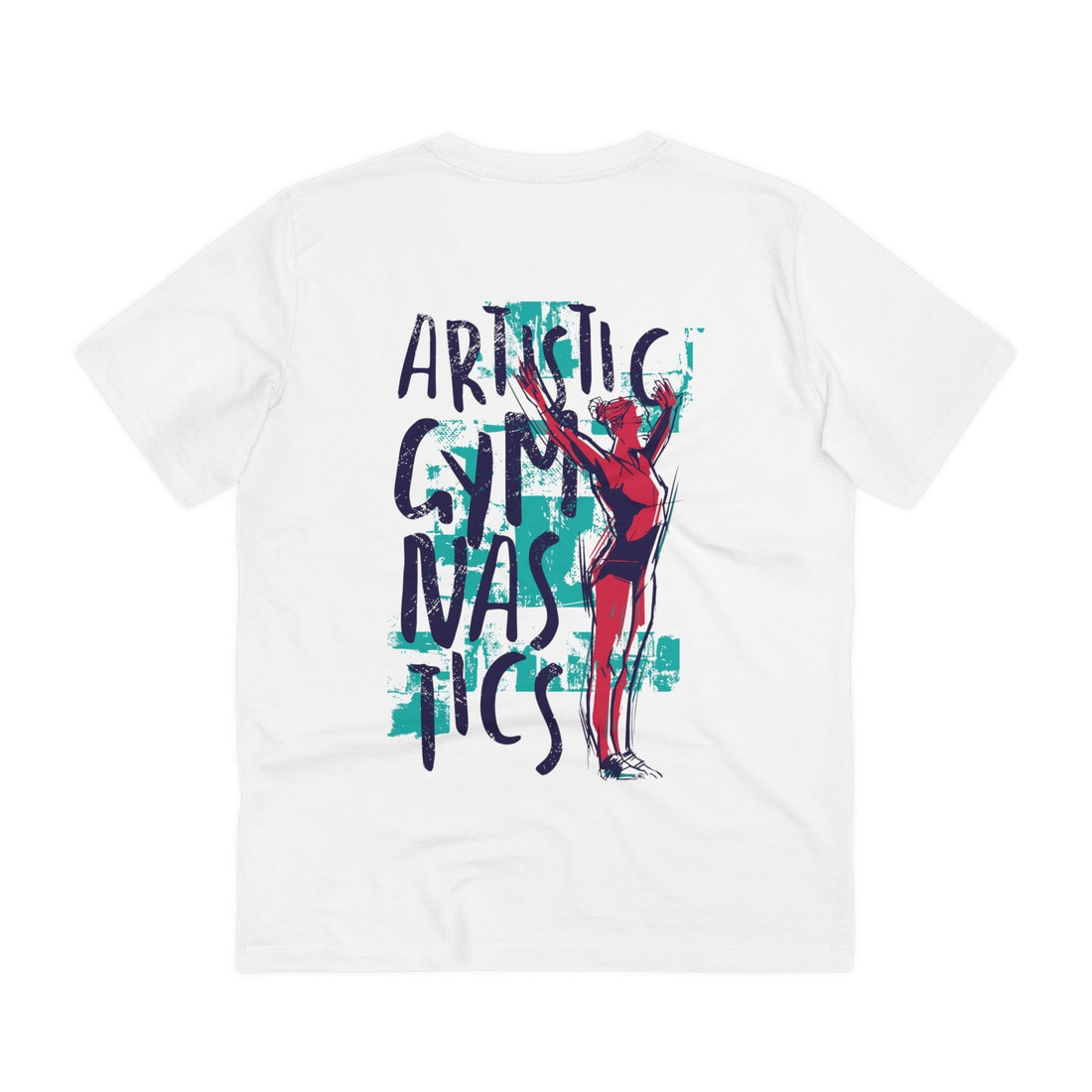 Printify T-Shirt White / 2XS Artistic Gymnast - Grunge Sports - Back Design