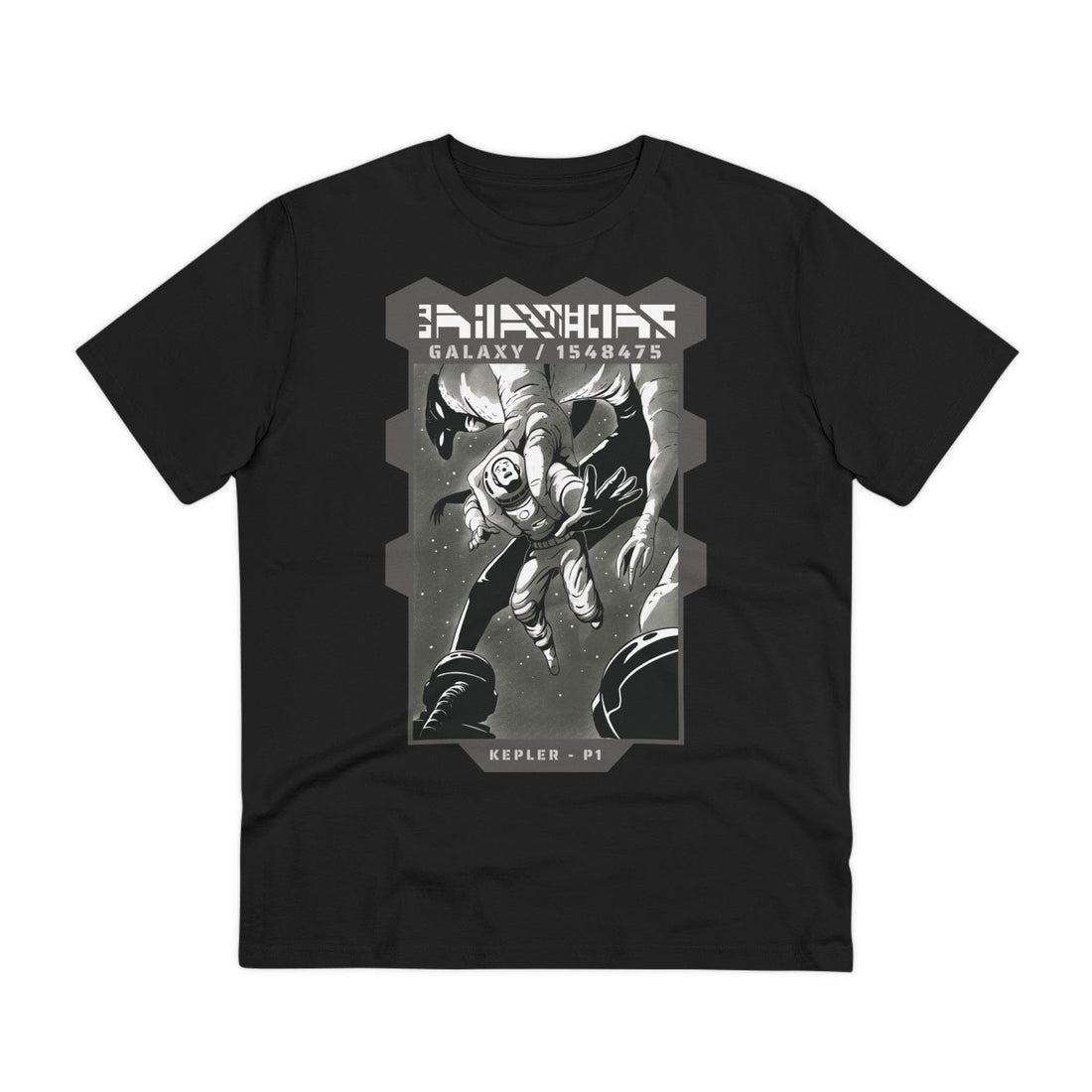 Printify T-Shirt Black / 2XS Astronaut and Alien Monster - Astronauts in Space - Front Design