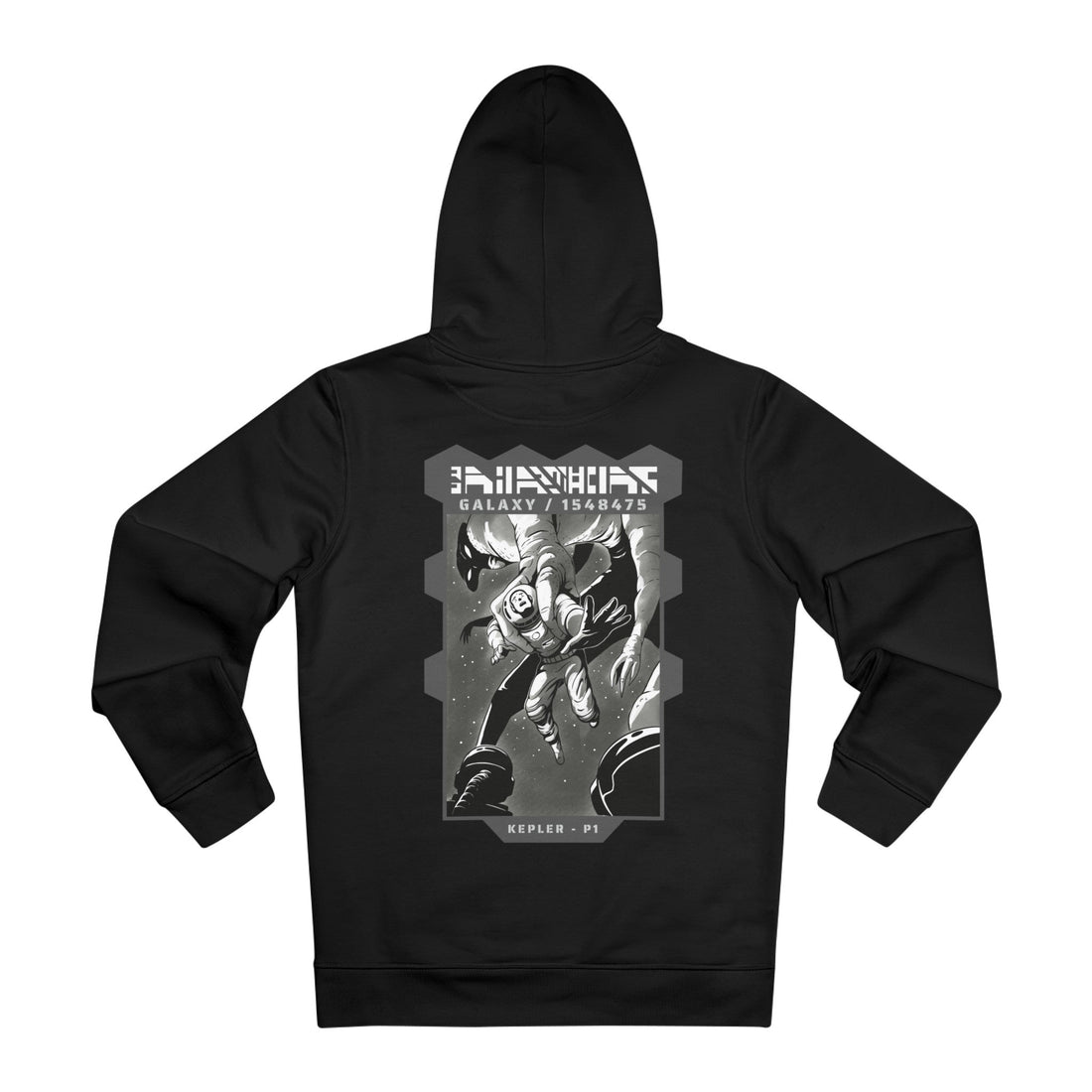 Printify Hoodie Black / M Astronaut and Alien Monster - Astronauts in Space - Hoodie - Back Design