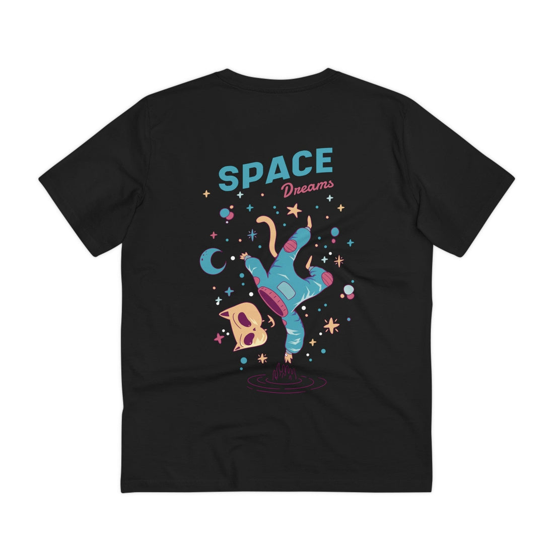 Printify T-Shirt Black / 2XS Astronaut Cat Space Dreams - Monster in Space - Back Design