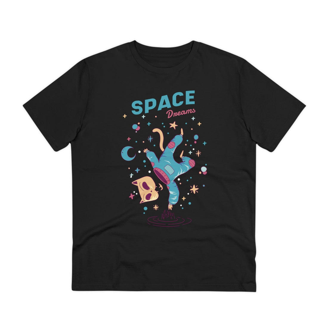 Printify T-Shirt Black / 2XS Astronaut Cat Space Dreams - Monster in Space - Front Design