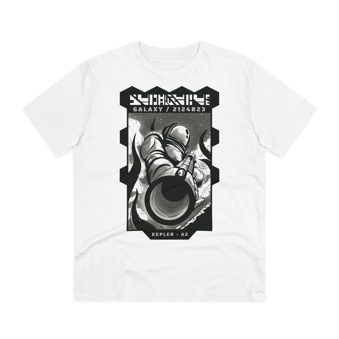 Printify T-Shirt White / 2XS Astronaut with Weapon - Astronauts in Space - Front Design
