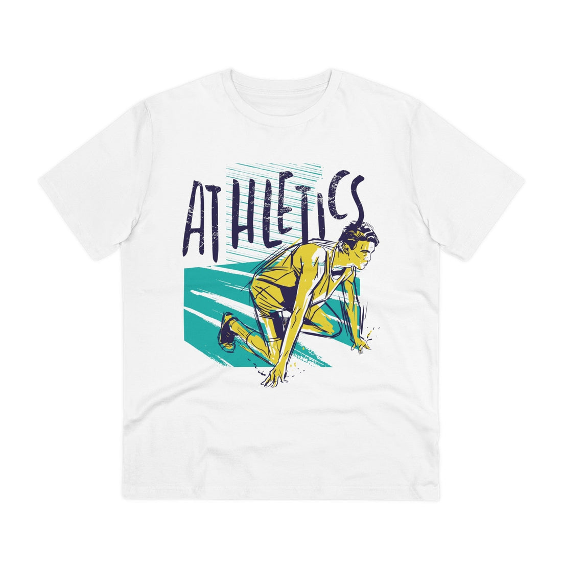 Printify T-Shirt White / 2XS Athletics Racer - Grunge Sports - Front Design