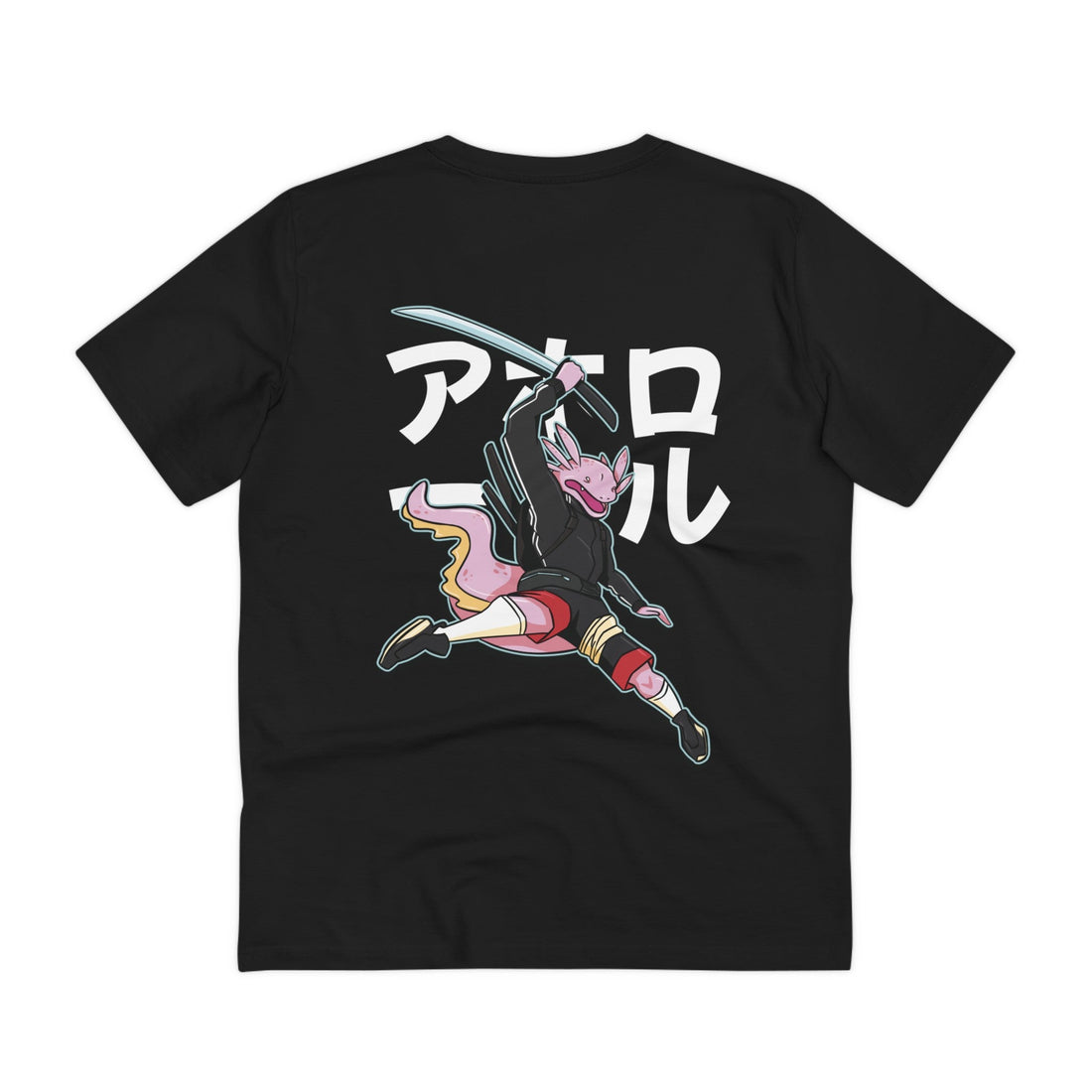 Printify T-Shirt Black / 2XS Axolotl - Warrior Animals - Back Design