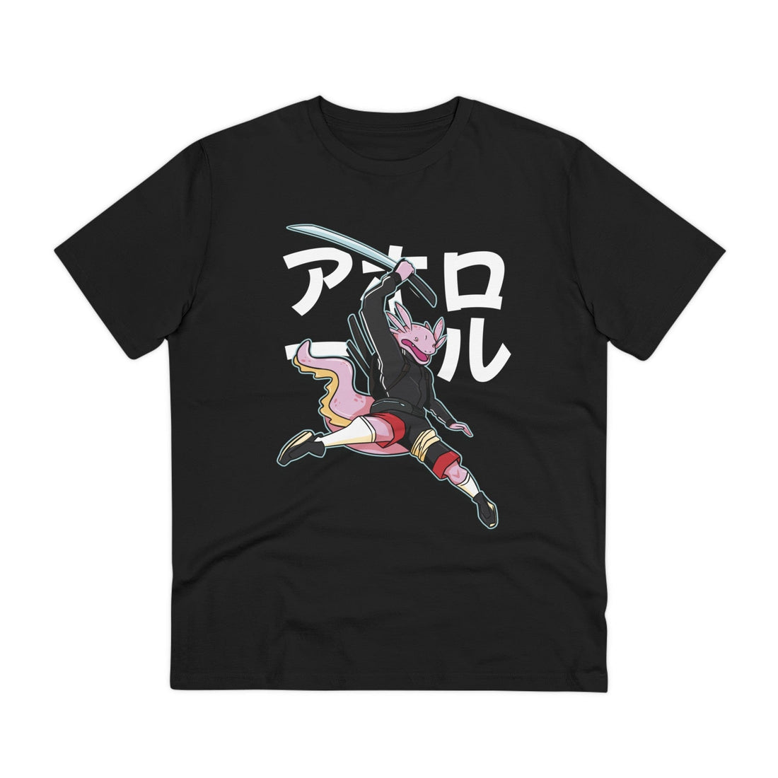 Printify T-Shirt Black / 2XS Axolotl - Warrior Animals - Front Design
