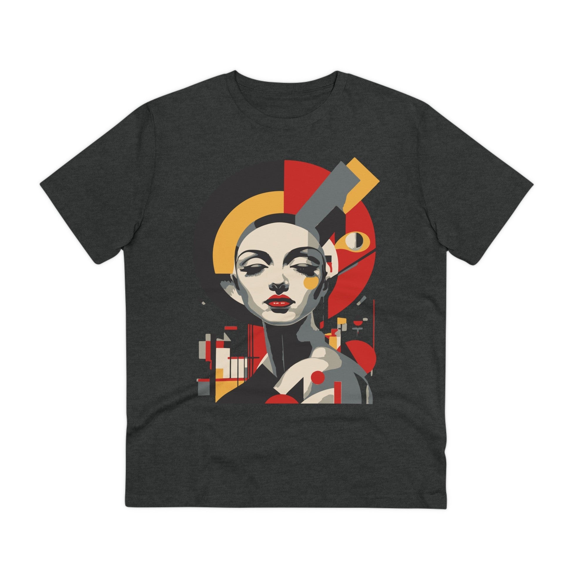 Printify T-Shirt Dark Heather Grey / 2XS Bauhaus Woman - Streetwear - Berlin Reality - Front Design