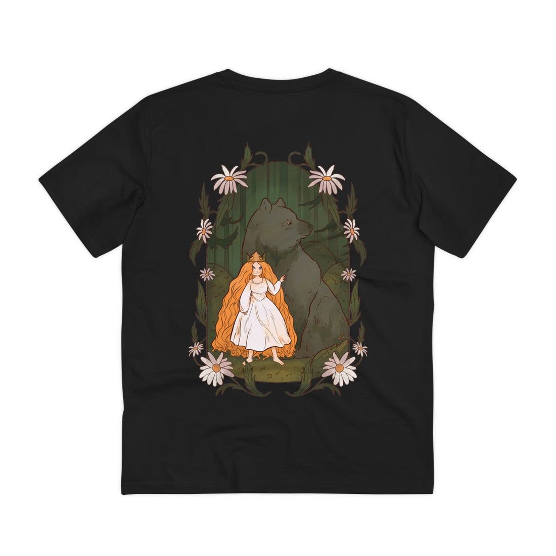 Printify T-Shirt Black / 2XS Bear and Princess - Fairy Tail World - Back Design