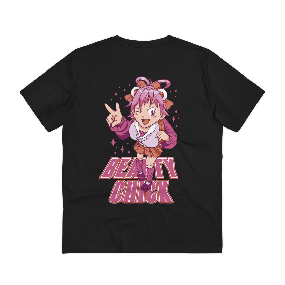 Printify T-Shirt Black / 2XS Beauty Chick - Anime World - Back Design