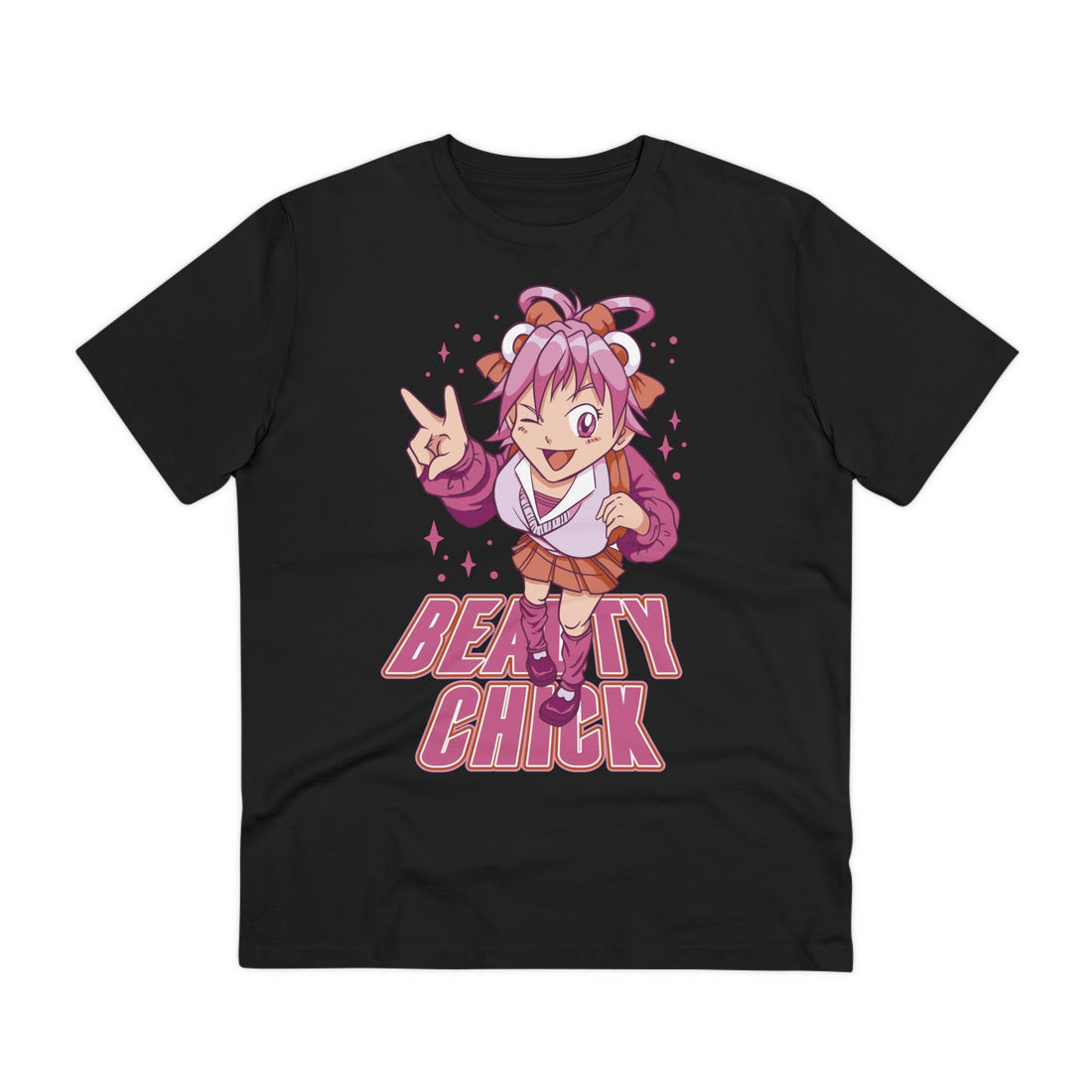 Printify T-Shirt Black / 2XS Beauty Chick - Anime World - Front Design