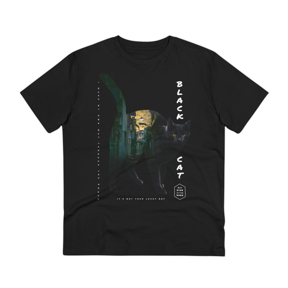 Printify T-Shirt Black / 2XS Black Cat - Exposure Streetwear - Front Design