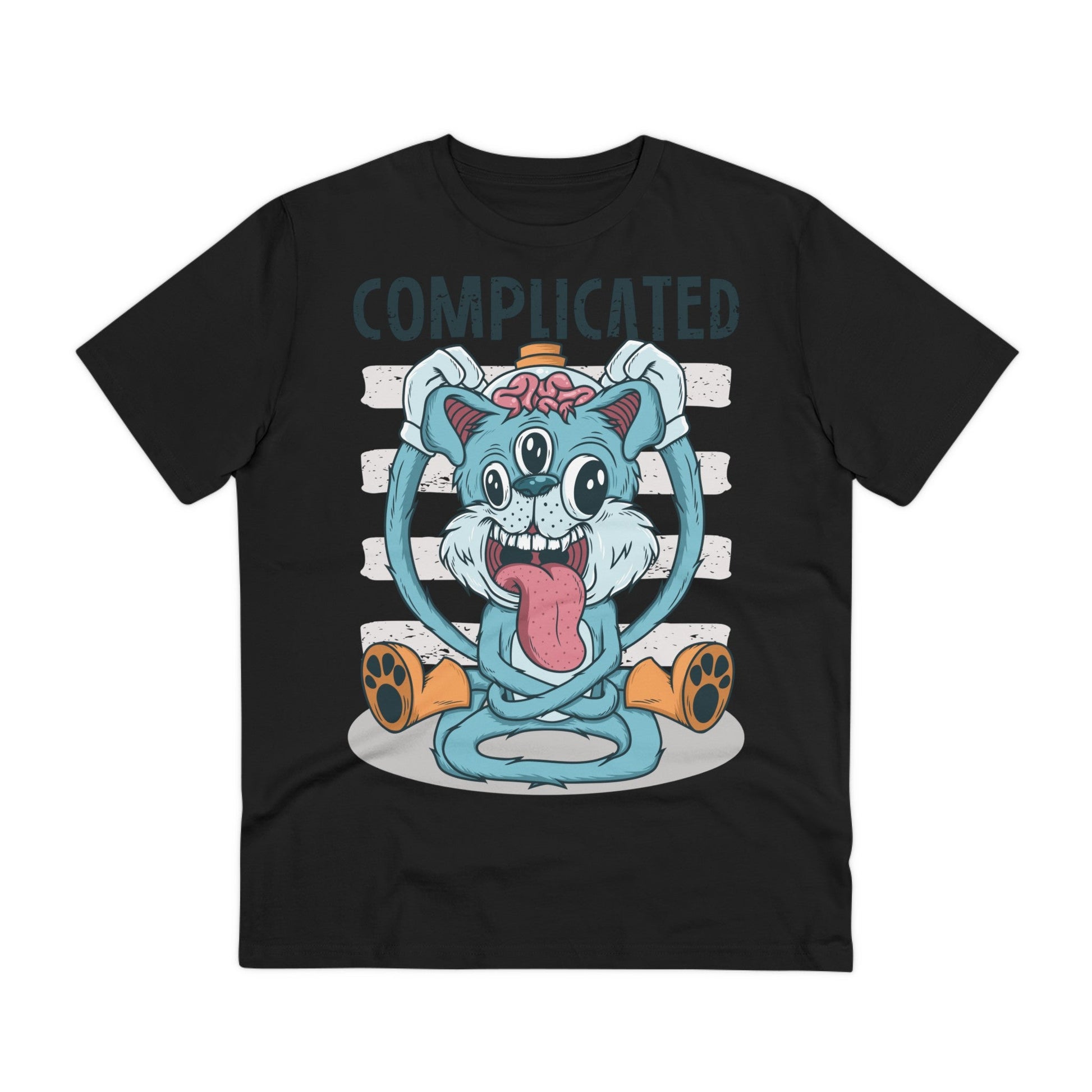 Printify T-Shirt Black / 2XS Brain the Cat - Streetwear - I´m Fine - Front Design