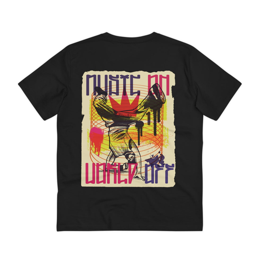 Printify T-Shirt Black / 2XS Breakdance World - Urban Graffiti - Back Design