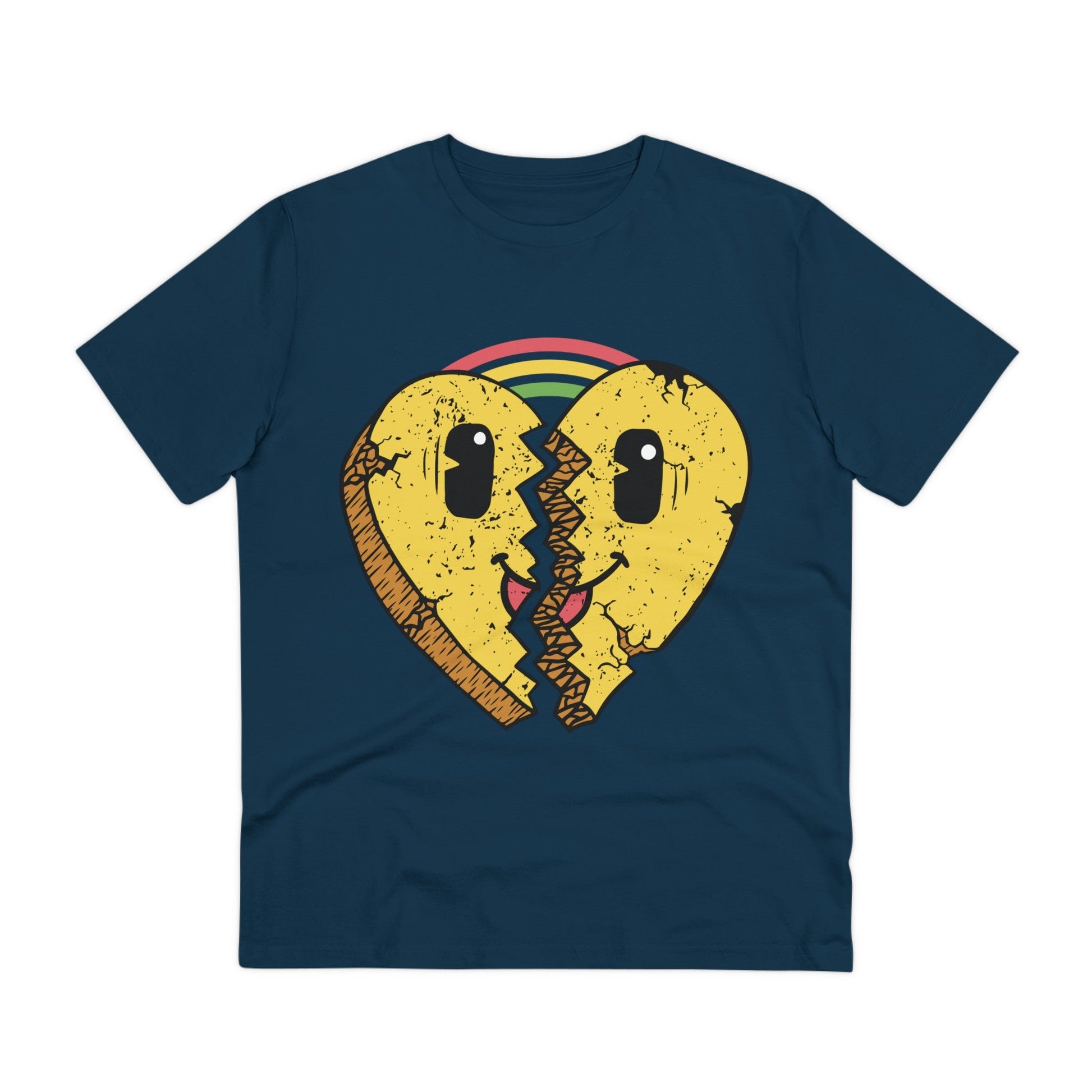 Printify T-Shirt French Navy / 2XS Broken Heart Rainbow - Streetwear - I´m Fine - Front Design