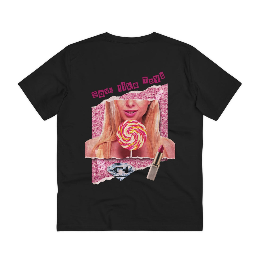 Printify T-Shirt Black / 2XS Bubble Gum Bitch Boys like Toys Sissy - Streetwear - Reality Check - Back Design