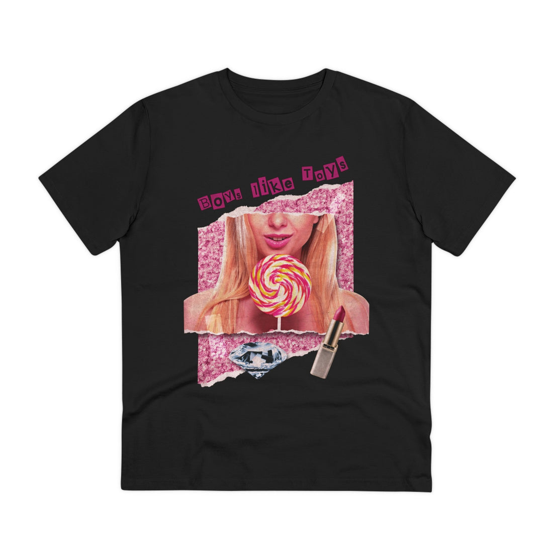 Printify T-Shirt Black / 2XS Bubble Gum Bitch Boys like Toys Sissy - Streetwear - Reality Check - Front Design