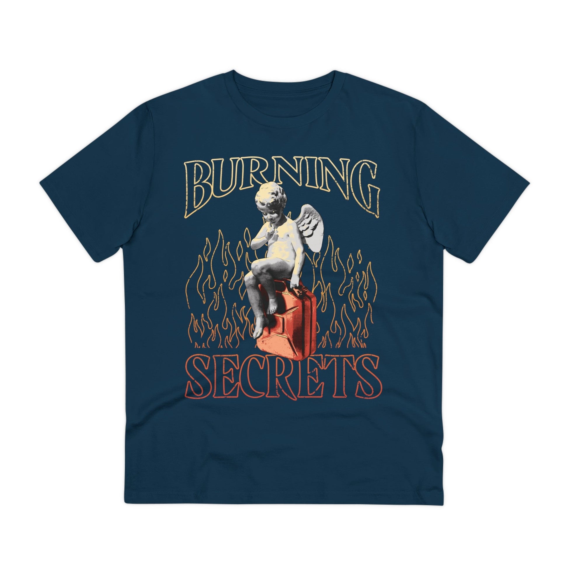 Printify T-Shirt French Navy / 2XS Burning Secrets - Streetwear - King Breaker - Front Design