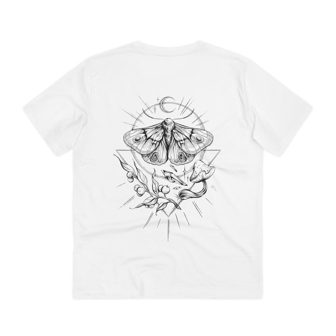 Printify T-Shirt White / 2XS Butterfly - Hand Drawn Dark Gothic - Back Design