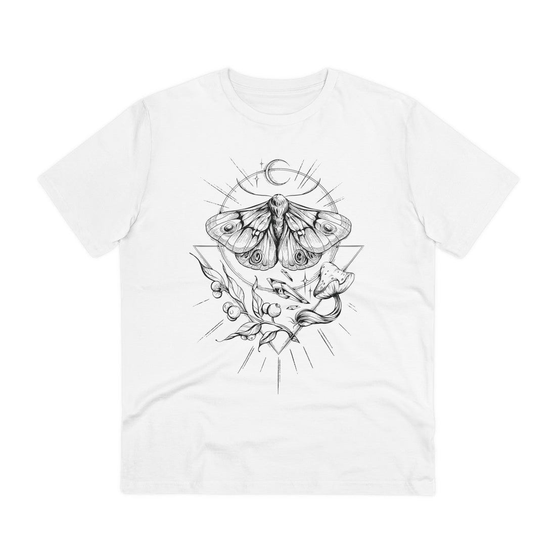 Printify T-Shirt White / 2XS Butterfly - Hand Drawn Dark Gothic - Front Design