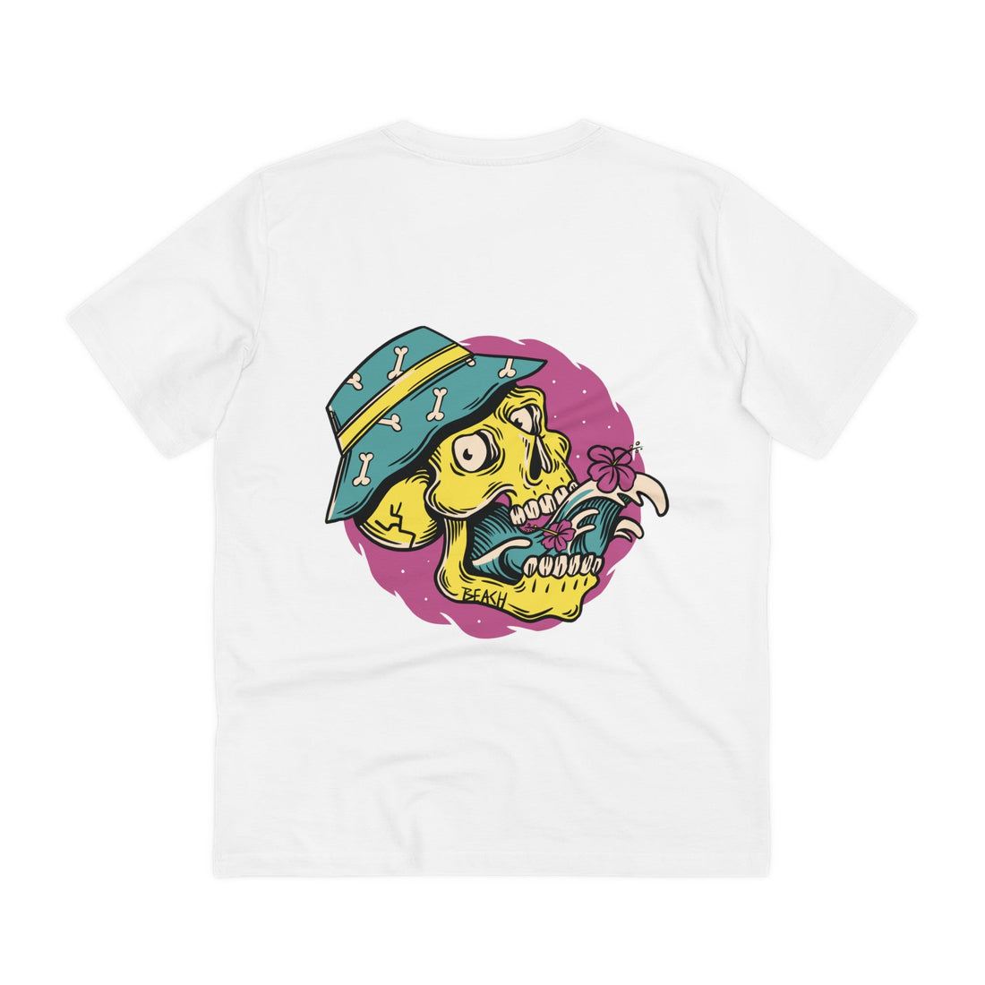 Printify T-Shirt White / 2XS Cartoon Skull Summer Afterlife - Summer Skulls - Back Design