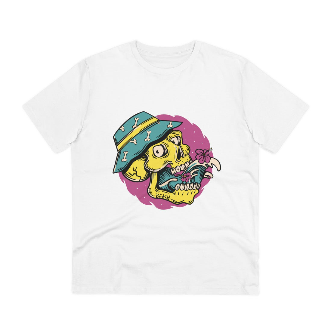 Printify T-Shirt White / 2XS Cartoon Skull Summer Afterlife - Summer Skulls - Front Design