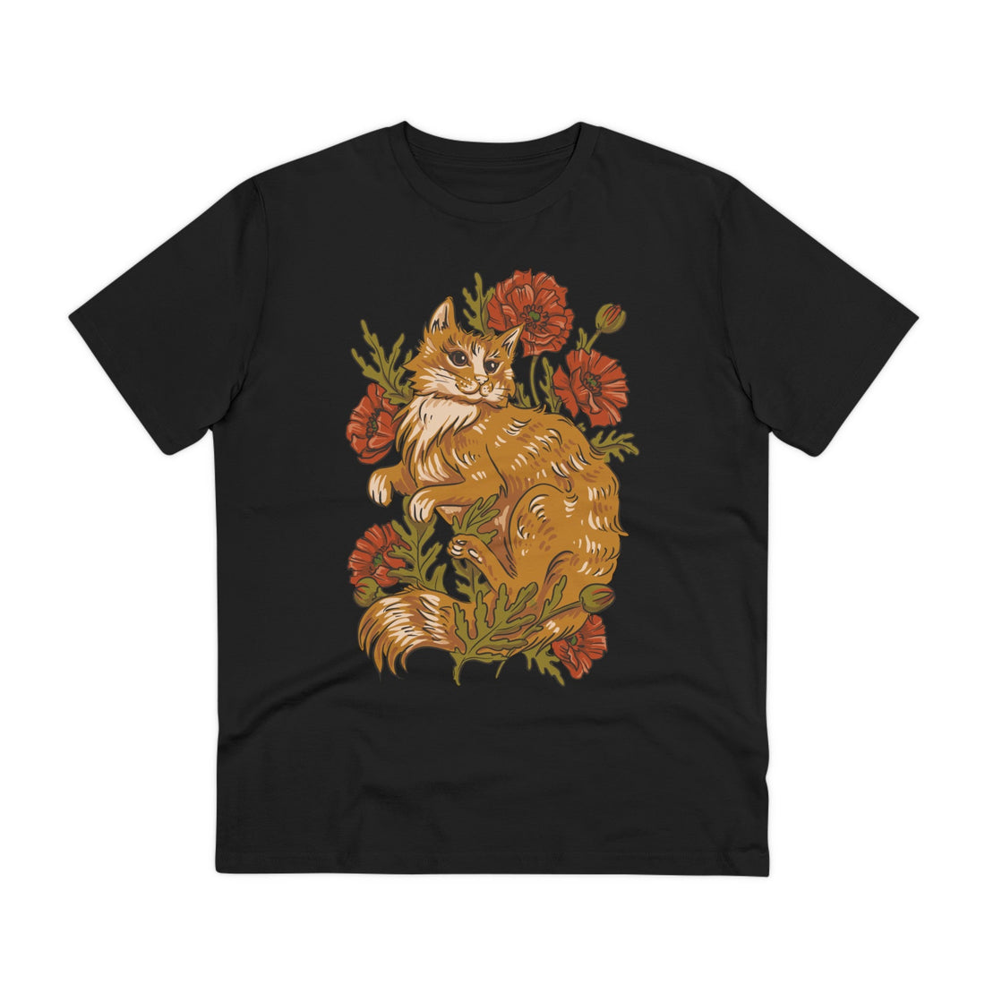 Printify T-Shirt Black / 2XS Cat - Animals in Nature - Front Design