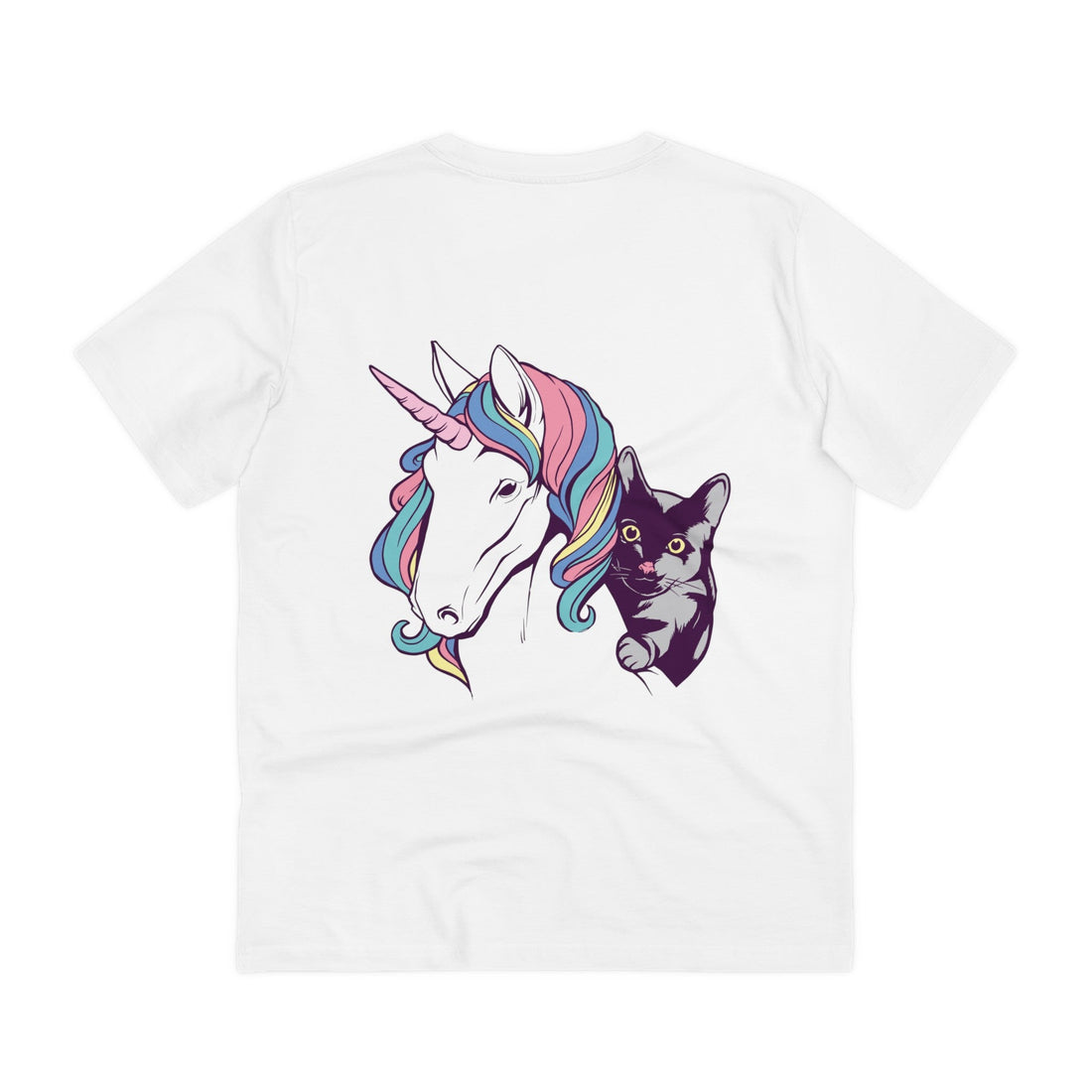 Printify T-Shirt White / 2XS Cat & Unicorn - Unicorn World - Back Design