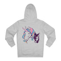 Printify Hoodie Heather Grey / S Cat & Unicorn - Unicorn World - Hoodie - Back Design