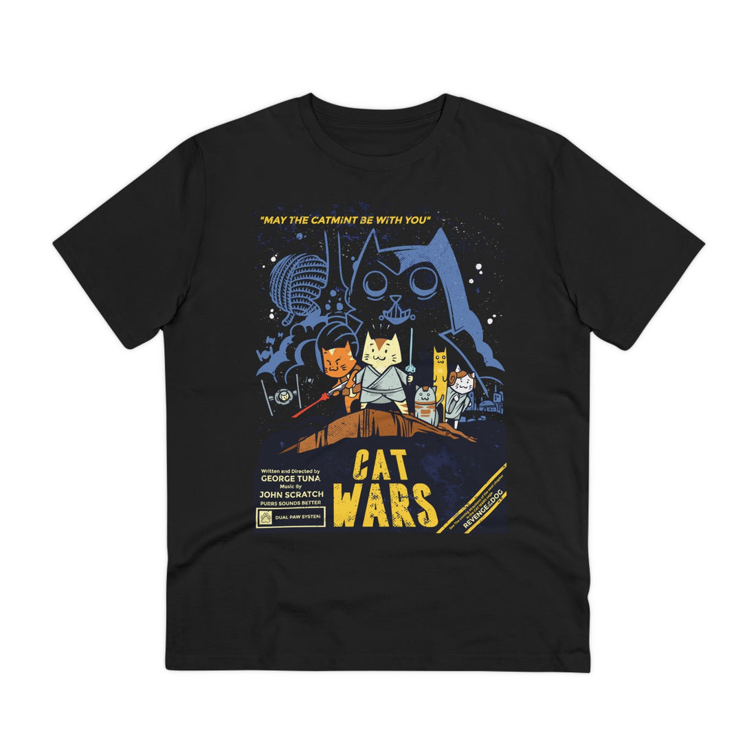 Printify T-Shirt Black / 2XS Cat Wars - Film Parodie - Front Design