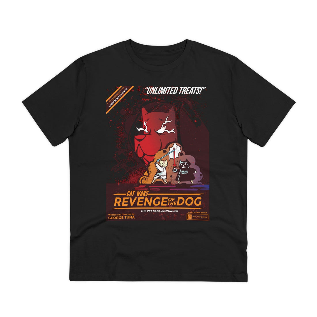 Printify T-Shirt Black / 2XS Cat Wars Revenge of the Dog - Film Parodie - Front Design