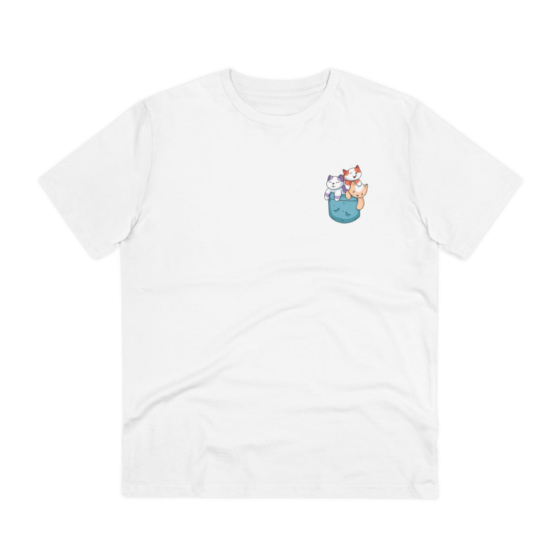 Printify T-Shirt White / 2XS Cats - Animals in Pockets - Front Design
