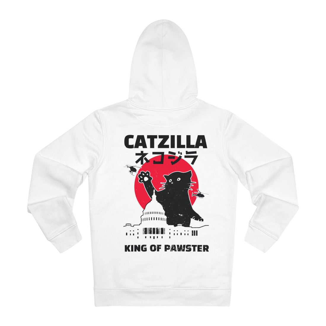 Printify Hoodie White / S Catzilla King of Pawster - Anime World - Hoodie - Back Design