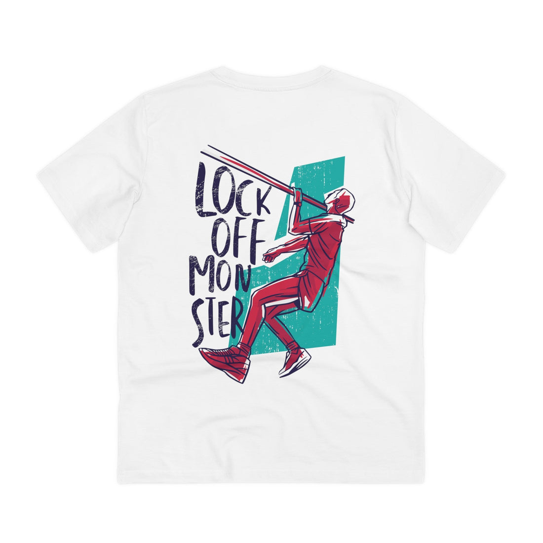 Printify T-Shirt White / 2XS Climber Calisthenics Look off Monster - Grunge Sports - Back Design