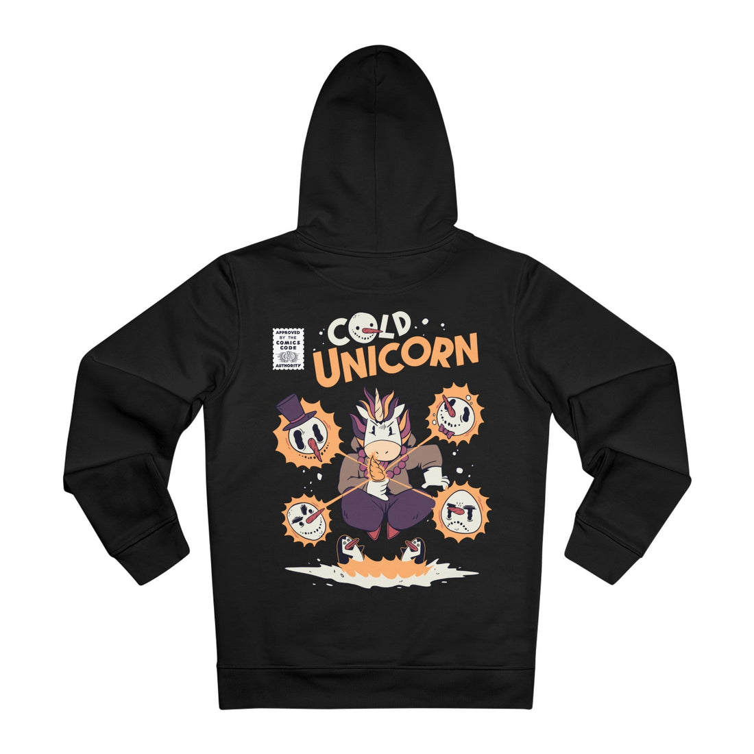 Printify Hoodie Black / 2XL Cold Magician Unicorn - Unicorn World - Hoodie - Back Design