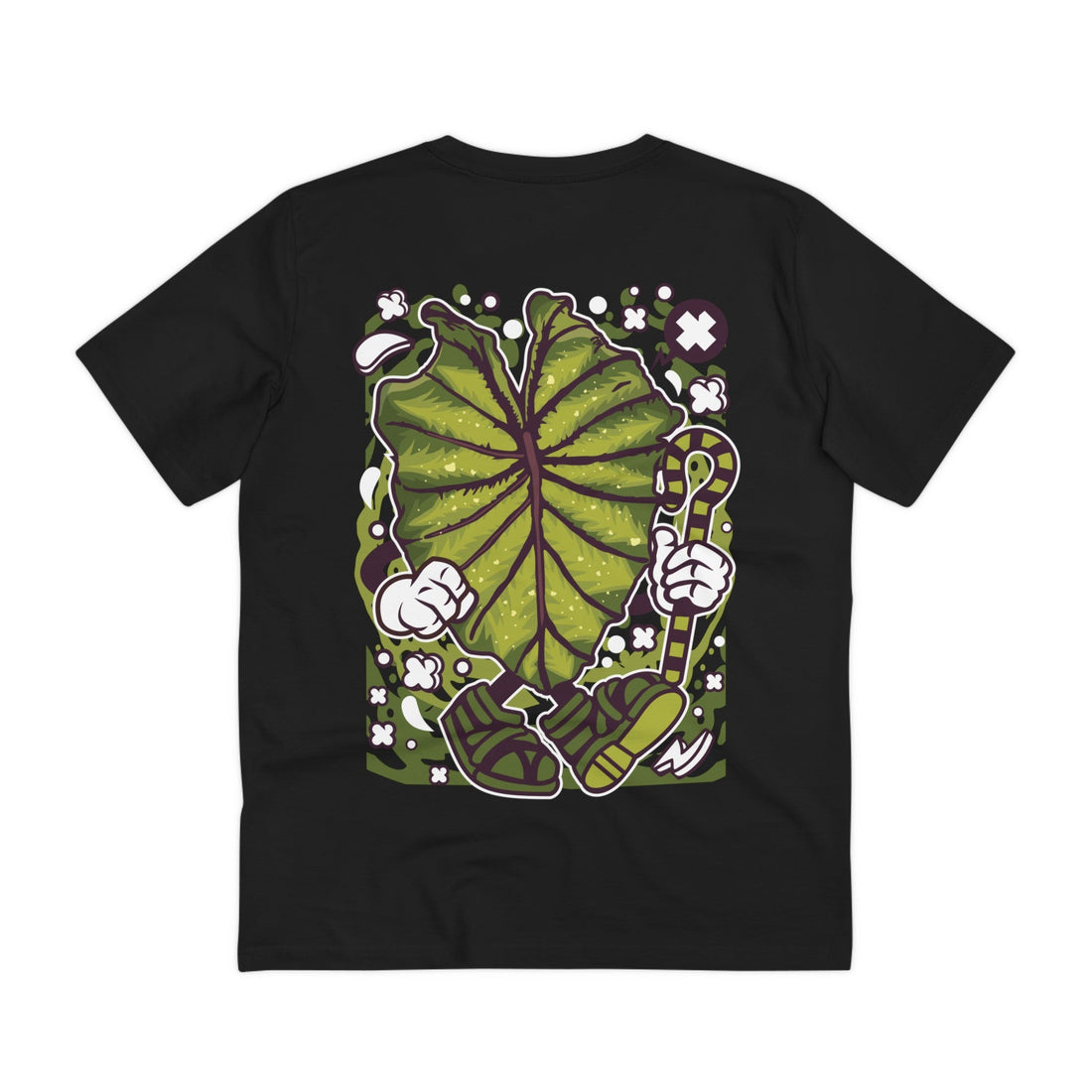 Printify T-Shirt Black / 2XS Colocasia Pharaoh - Cartoon Plants - Back Design