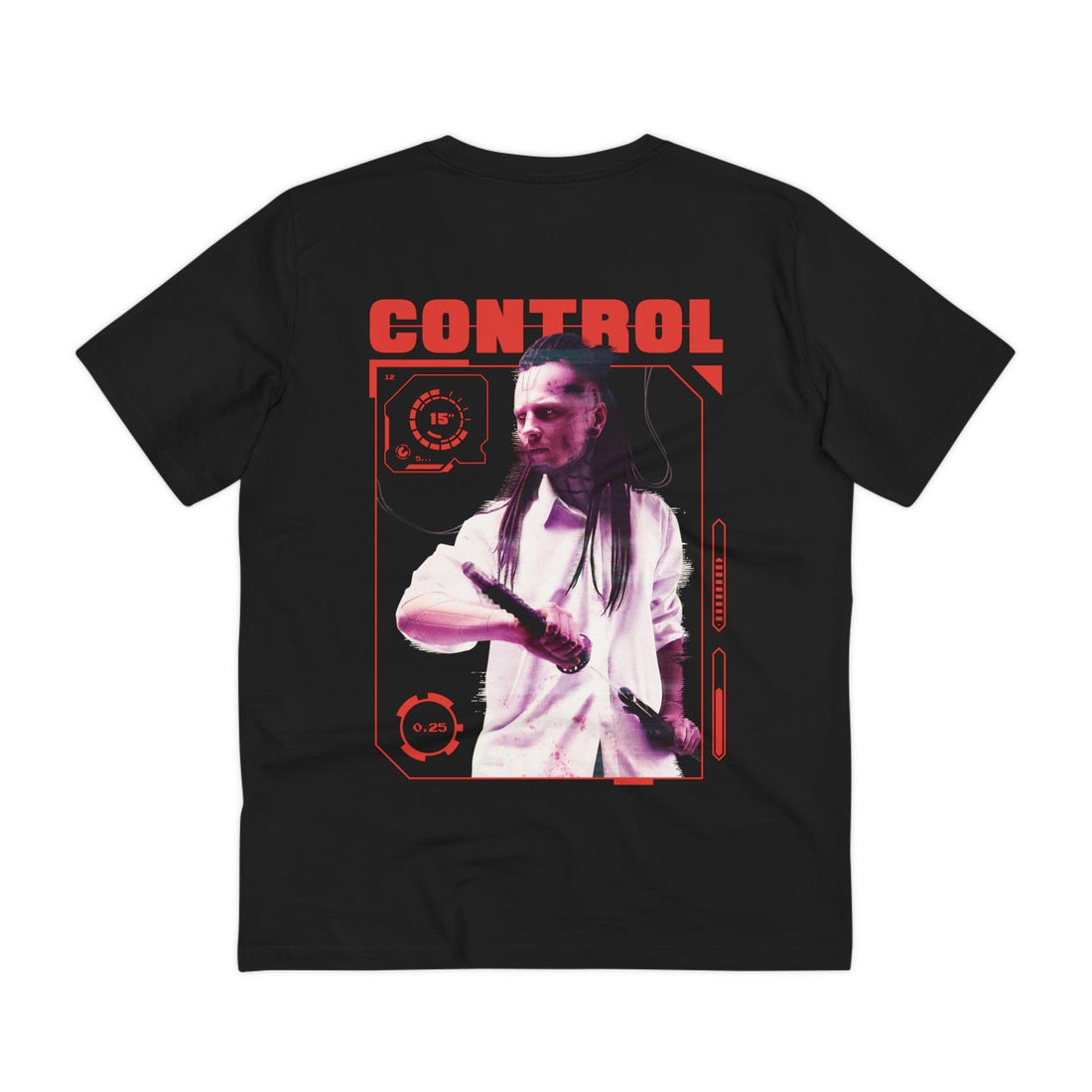 Printify T-Shirt Black / 2XS Control - Cyborg Characters - Back Design