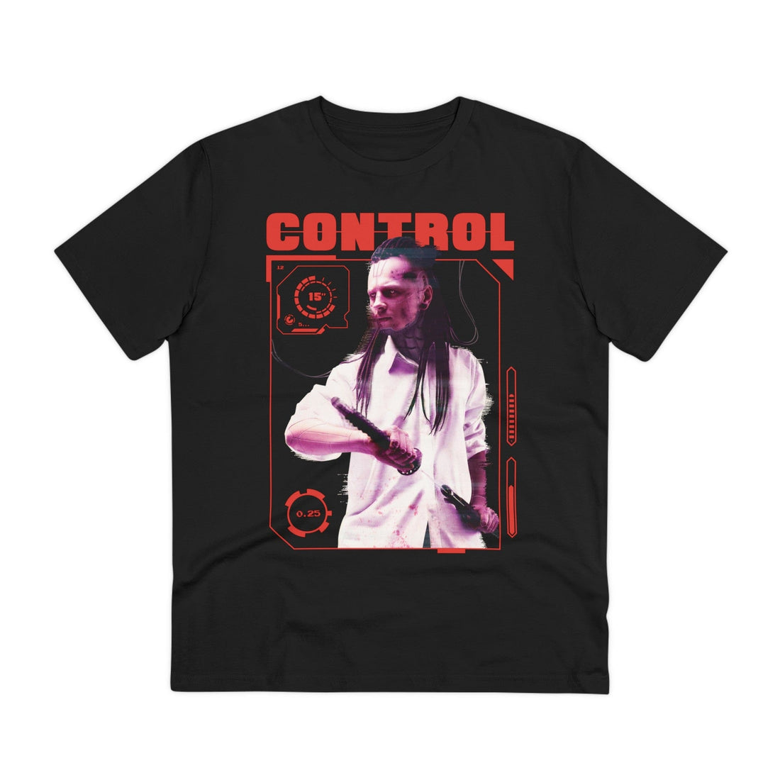 Printify T-Shirt Black / 2XS Control - Cyborg Characters - Front Design