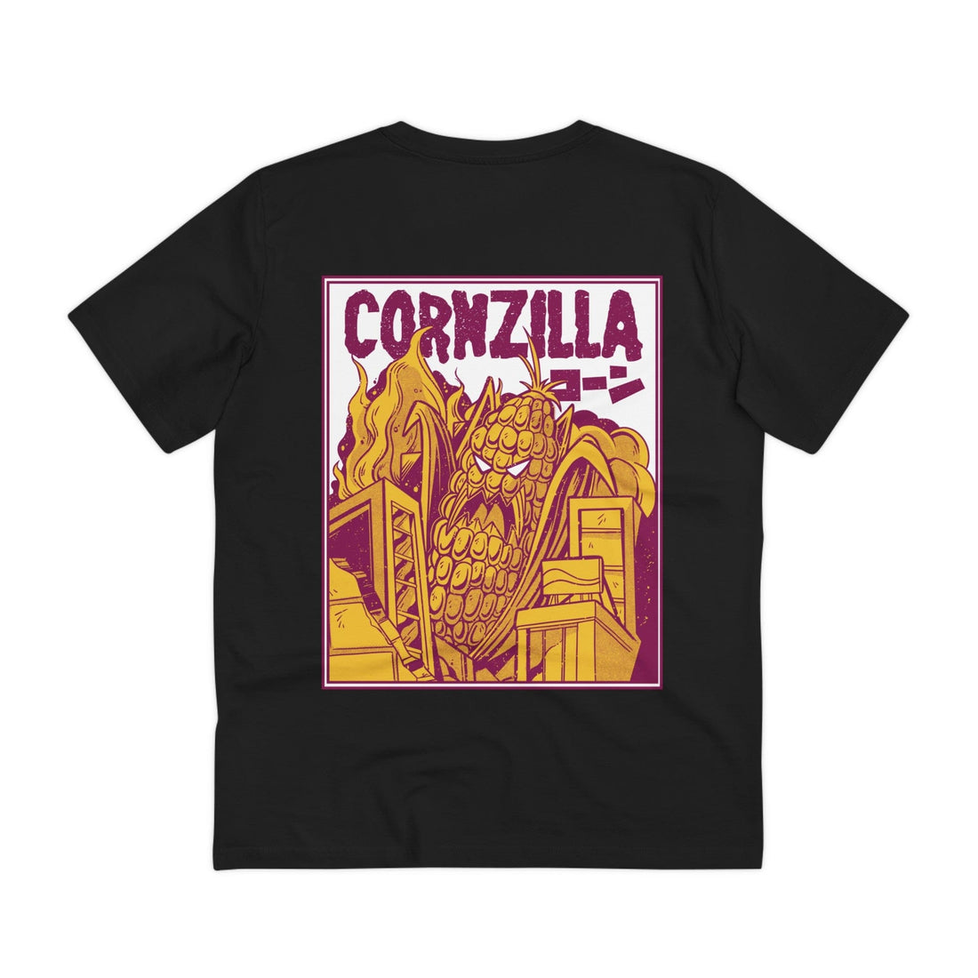 Printify T-Shirt Black / 2XS Cornzilla - Film Parodie - Back Design