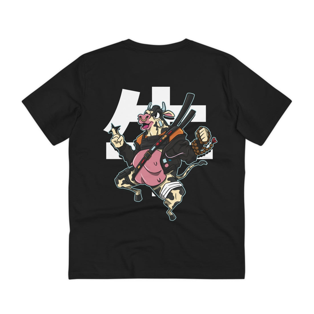 Printify T-Shirt Black / 2XS Cow - Warrior Animals - Back Design