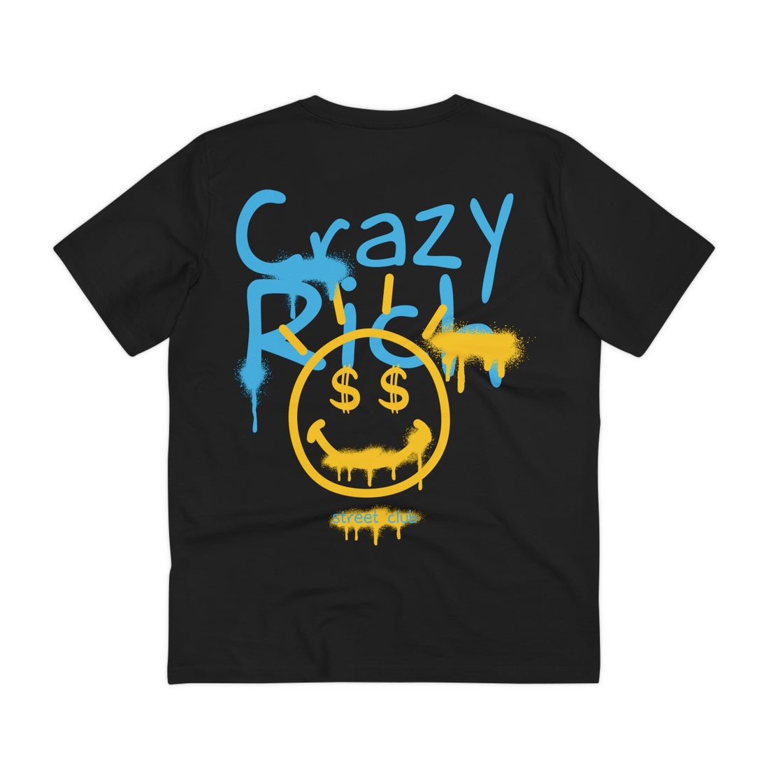 Printify T-Shirt Black / 2XS Crazy Rich Smile - Streetwear - Joker - Back Design