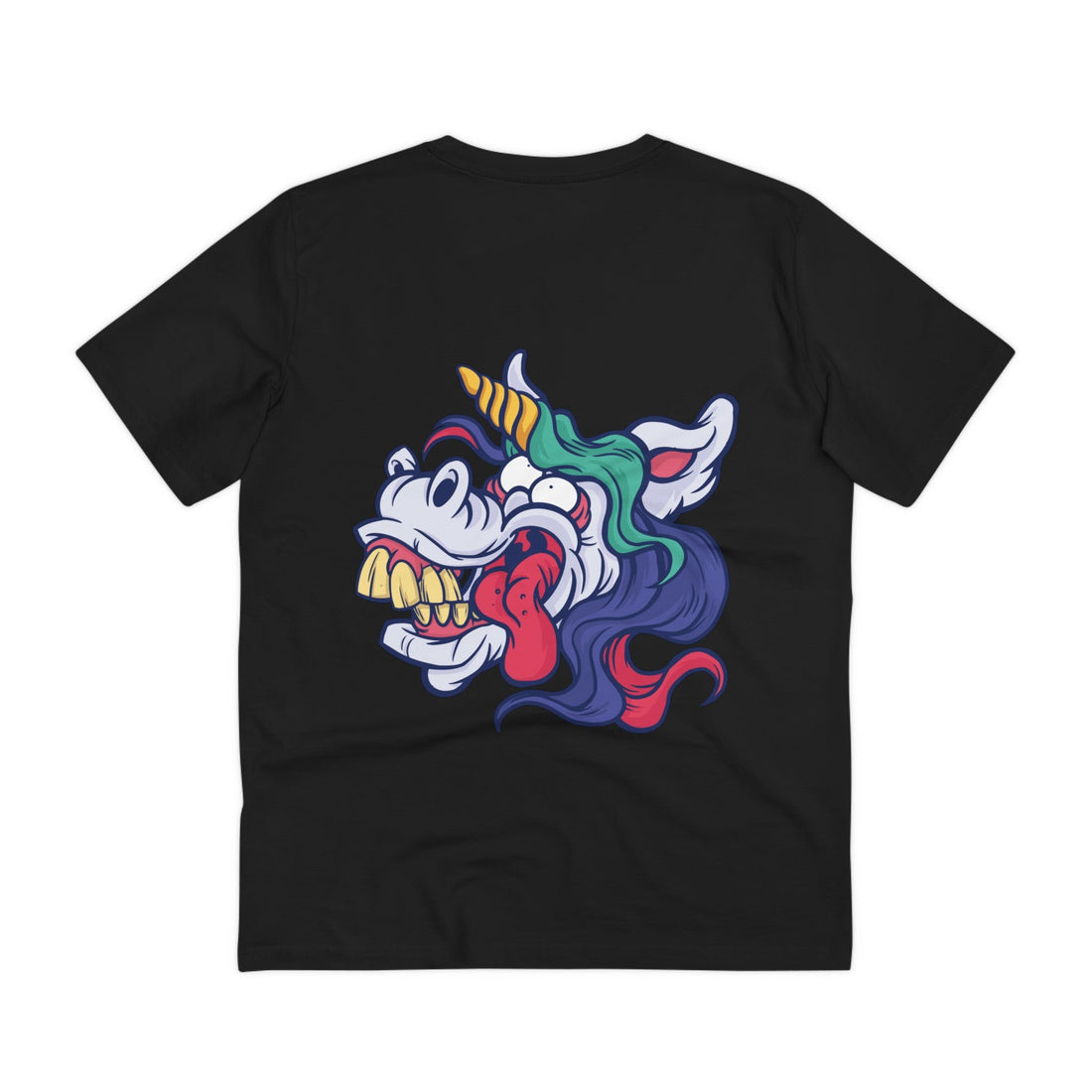 Printify T-Shirt Black / 2XS Crazy Unicorn - Unicorn World - Back Design