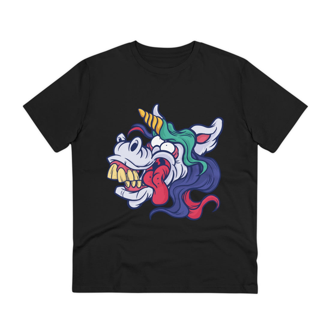 Printify T-Shirt Black / 2XS Crazy Unicorn - Unicorn World - Front Design