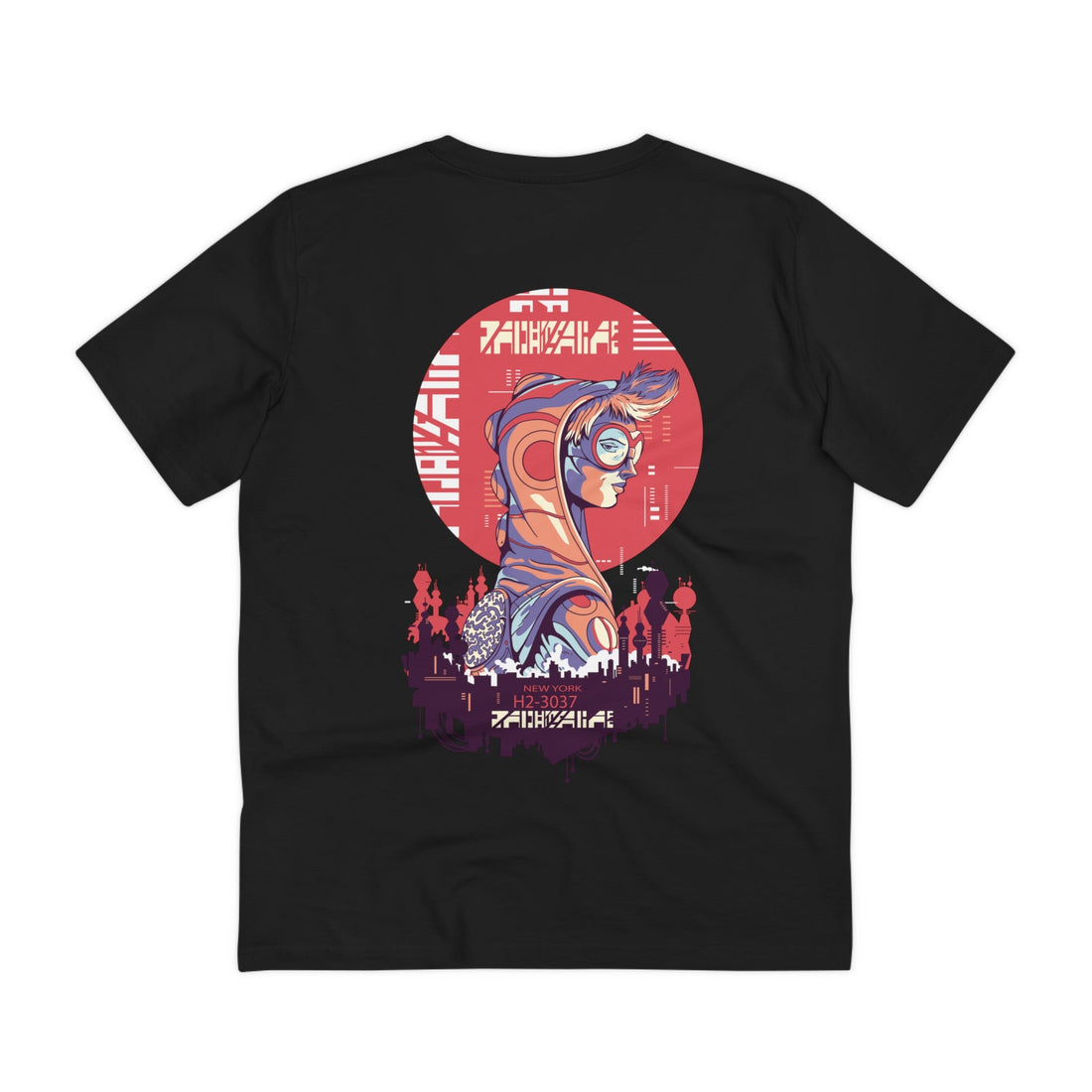 Printify T-Shirt Black / 2XS Cyber Punk Girl - Cyberpunk World - Back Design