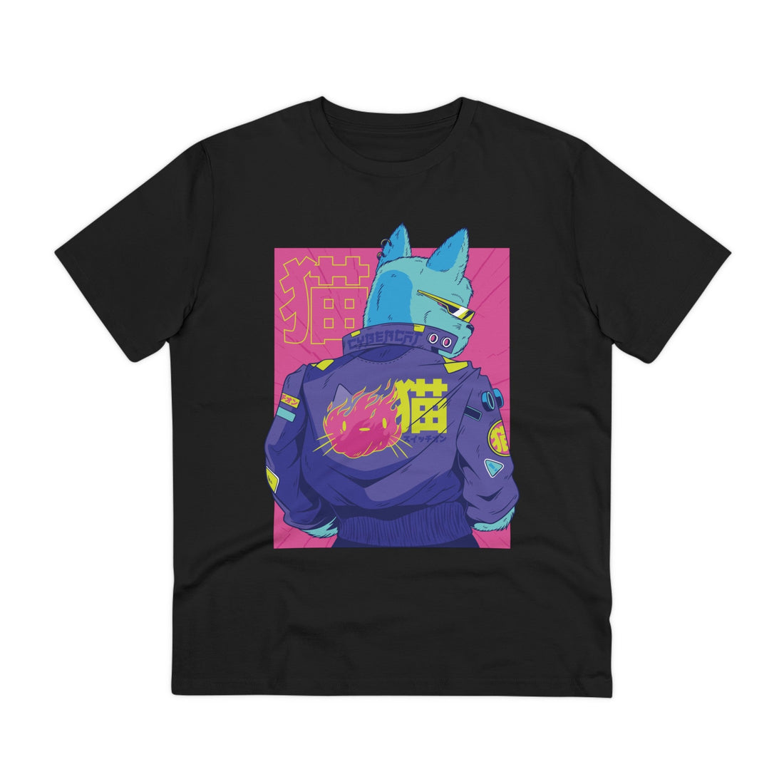 Printify T-Shirt Black / 2XS Cyberpunk Cat - Anime World - Front Design