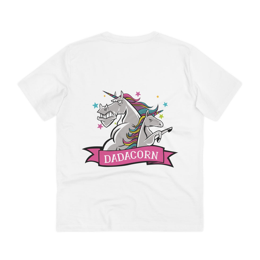 Printify T-Shirt White / 2XS Dadacorn - Unicorn World - Back Design