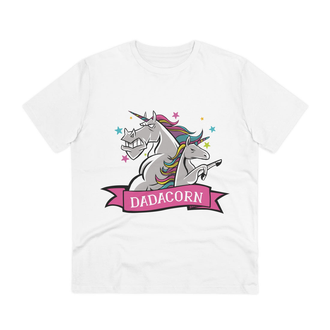 Printify T-Shirt White / 2XS Dadacorn - Unicorn World - Front Design